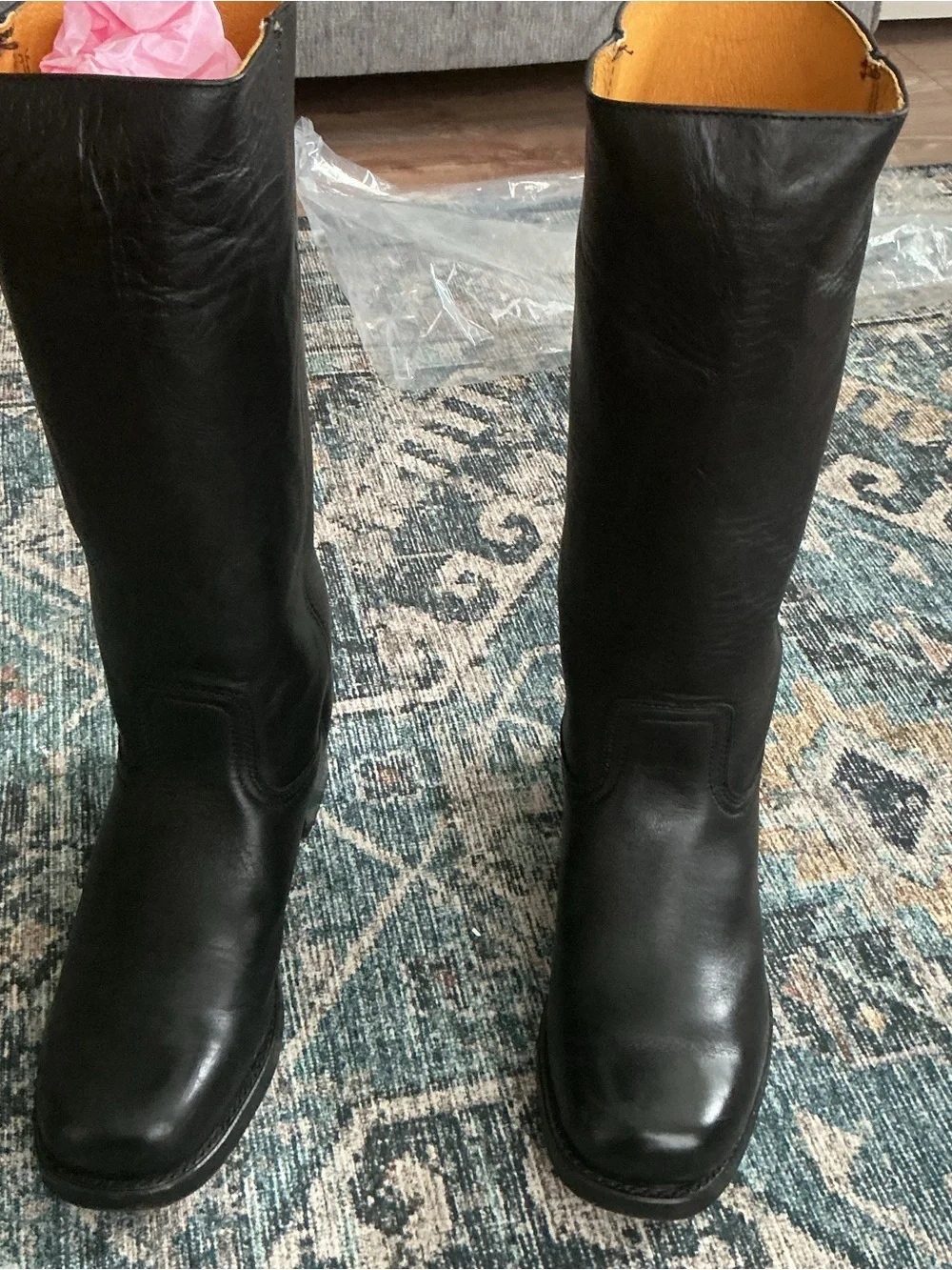 Frye Black Boot Tan Leather Interior size9.5 men’s excellent condition
